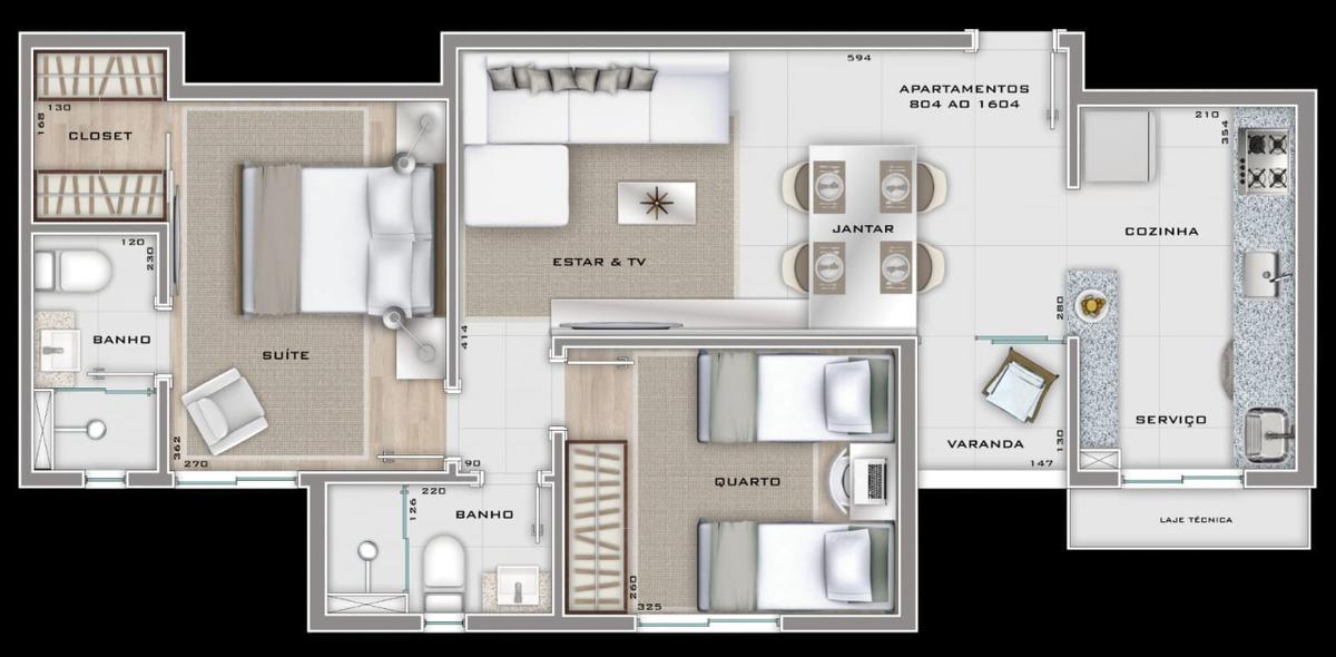 Apartamento, Cidade Nova, 3 Quartos, 2 Vagas, 1 Suíte