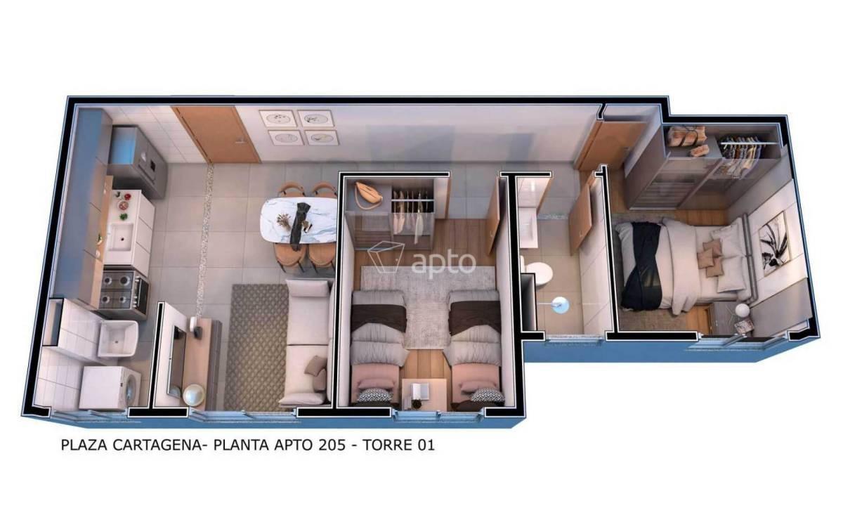 Apartamento, São Gabriel, 2 Quartos, 1 Vaga