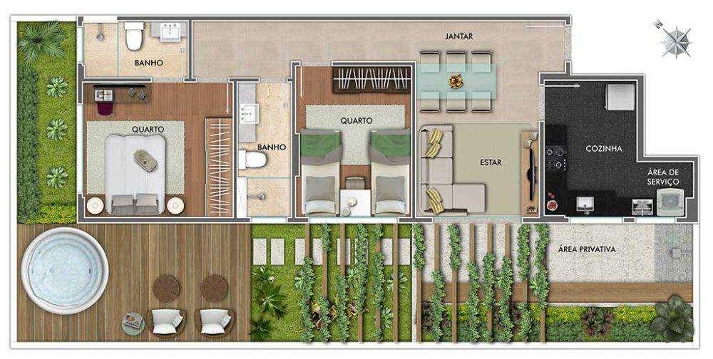 Apartamento, Lourdes, 2 Quartos, 2 Vagas, 1 Suíte
