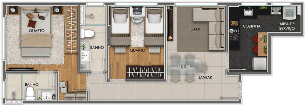 Apartamento, Lourdes, 2 Quartos, 2 Vagas, 1 Suíte