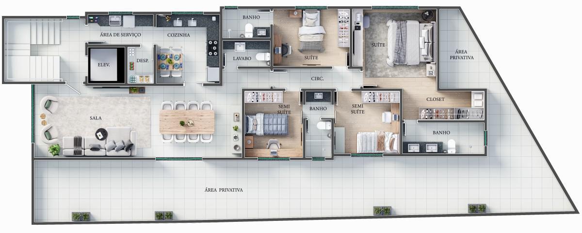Apartamento, Cidade Nova, 4 Quartos, 3 Vagas, 2 Suítes