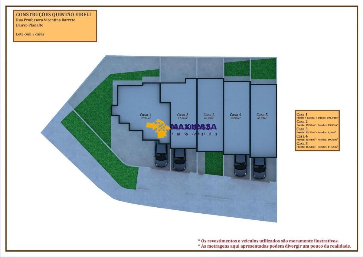 Casa, Planalto, 2 Quartos, 1 Vaga, 1 Suíte