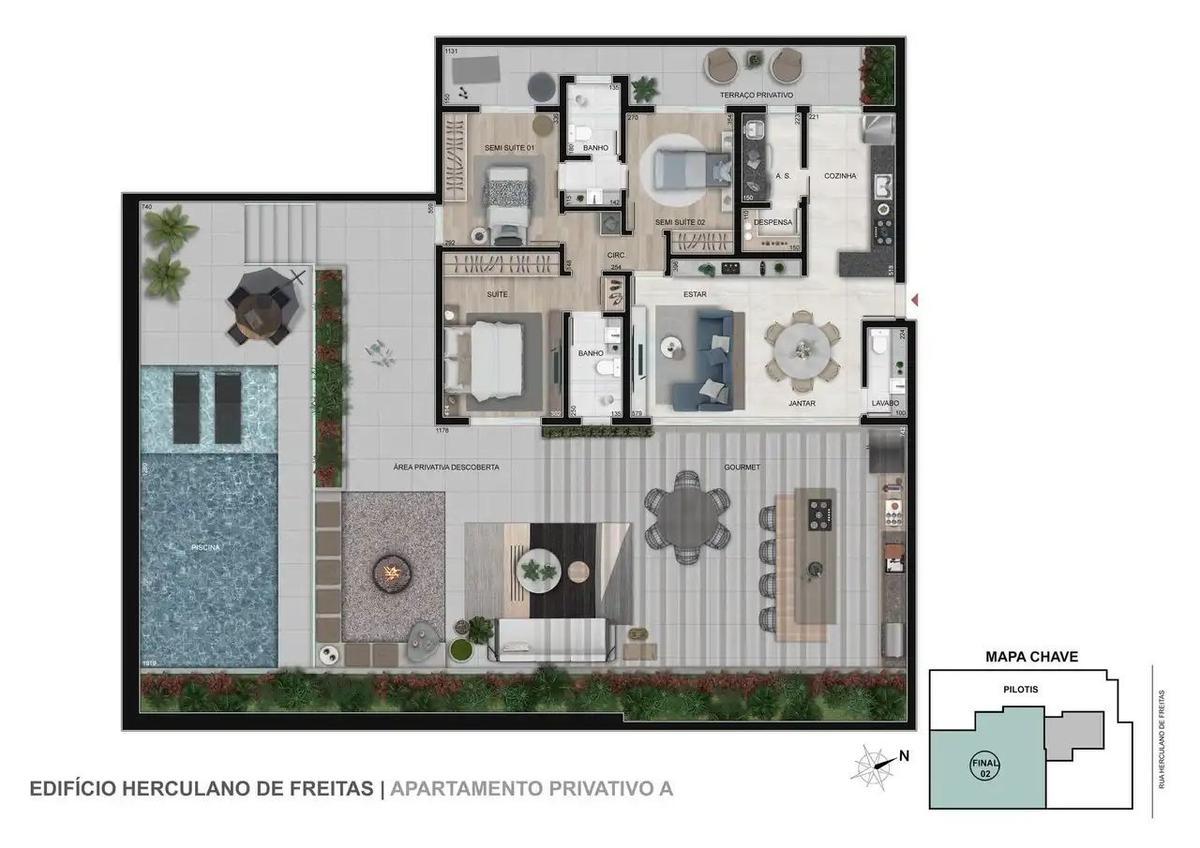 Apartamento, Gutierrez, 3 Quartos, 2 Vagas, 2 Suítes