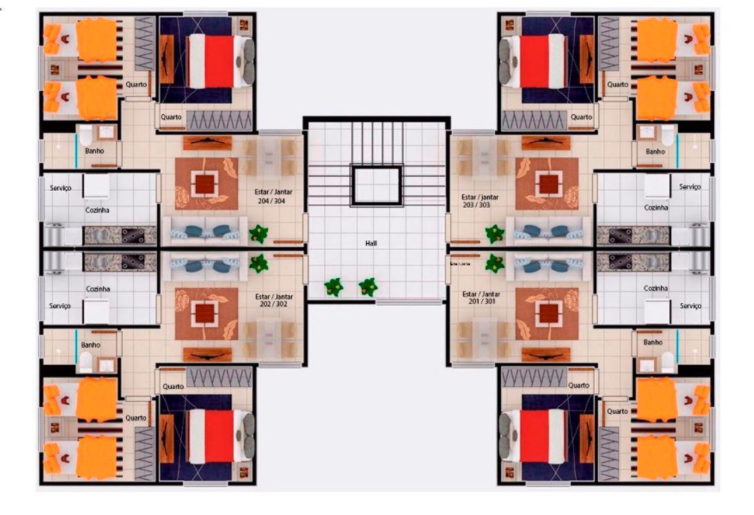 Apartamento, Xangri-lá, 2 Quartos, 1 Vaga