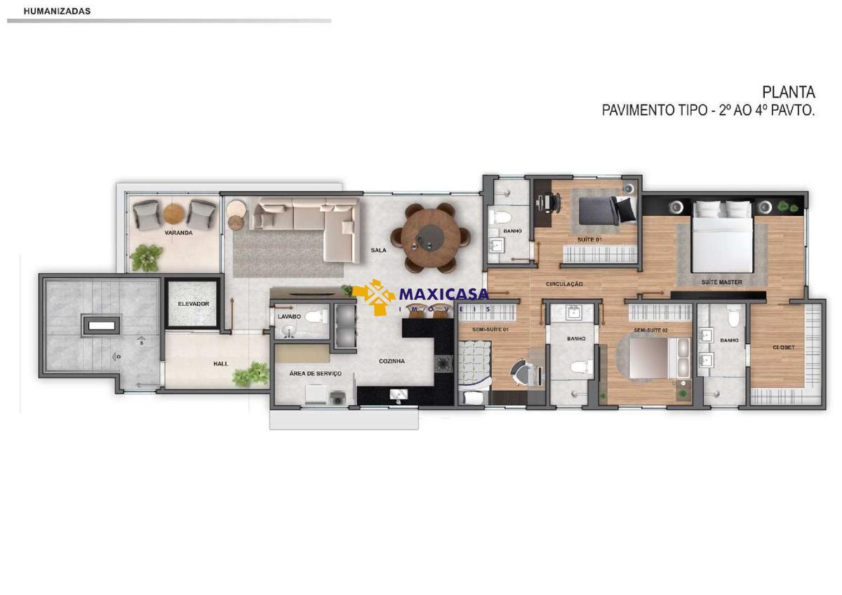 Apartamento, Liberdade, 4 Quartos, 3 Vagas, 2 Suítes