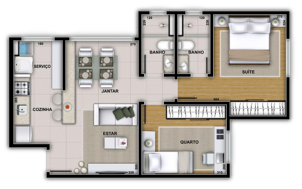 Apartamento, Serra, 3 Quartos, 2 Vagas, 1 Suíte