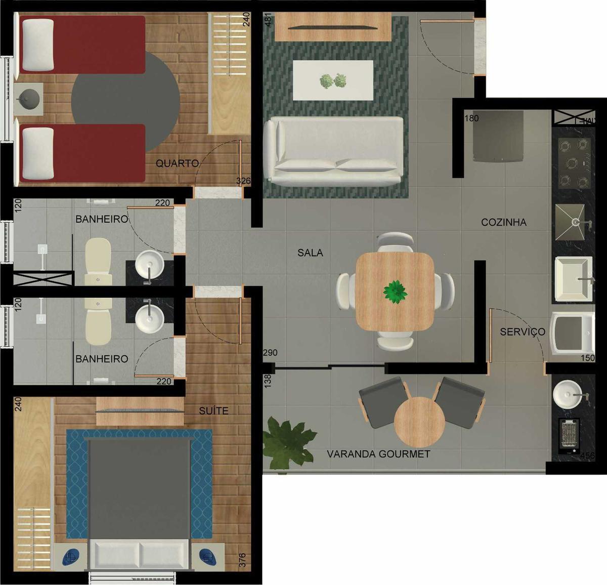 Apartamento, Castelo, 2 Quartos, 1 Vaga, 1 Suíte