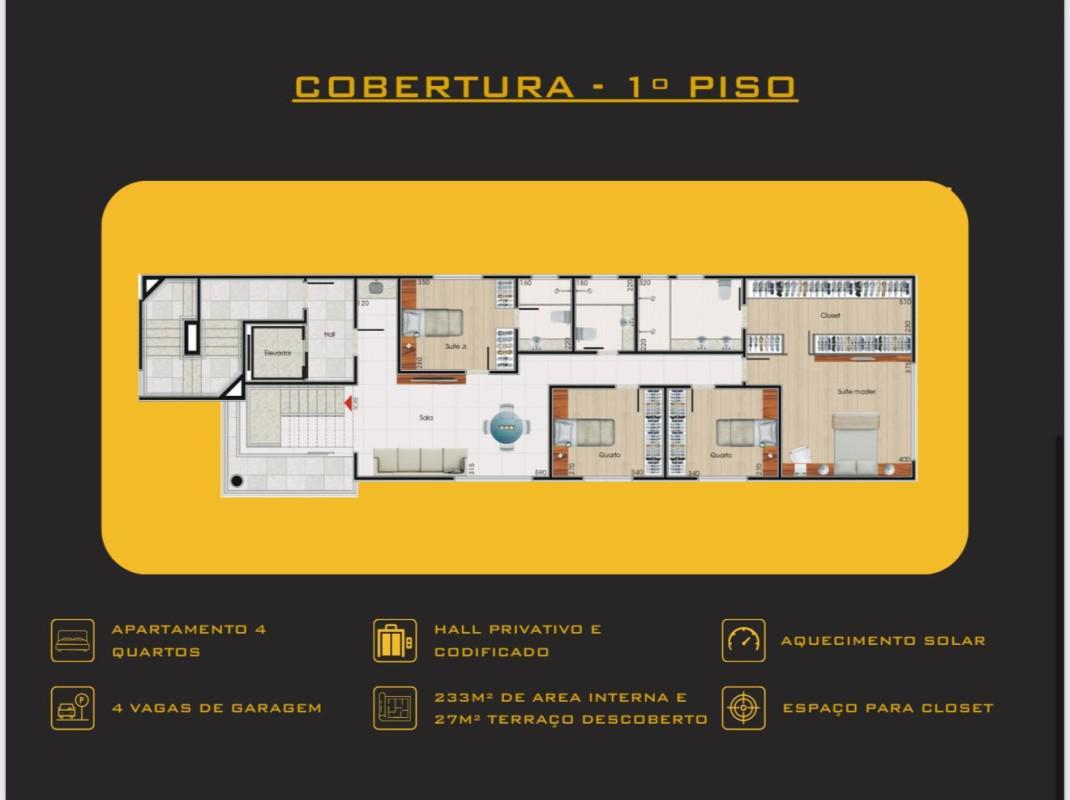 Cobertura, Jaraguá, 4 Quartos, 3 Vagas, 3 Suítes
