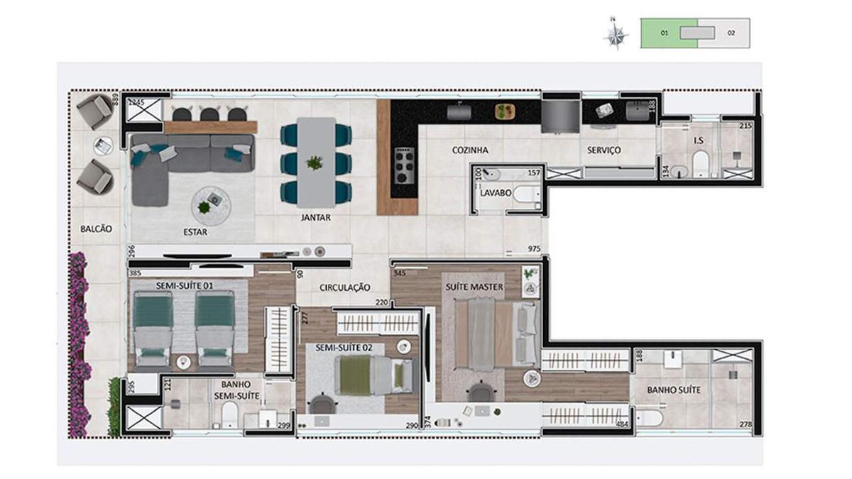 Apartamento, Lourdes, 3 Quartos, 2 Vagas, 1 Suíte
