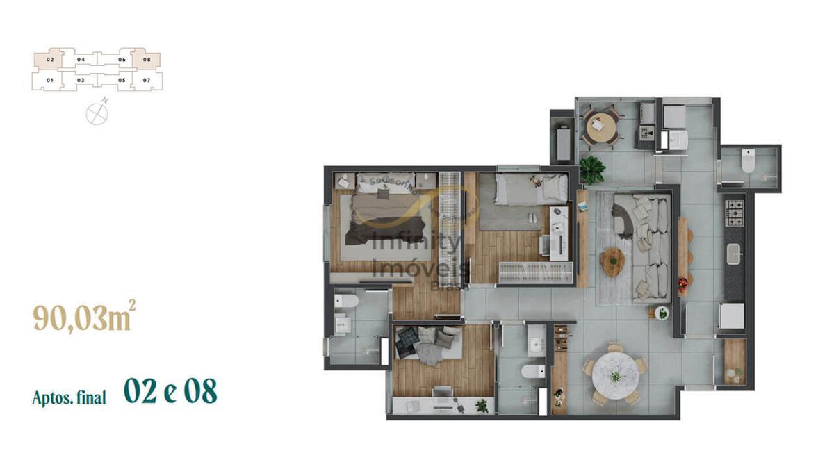 Apartamento, Serra do Curral Del Rey, 4 Quartos