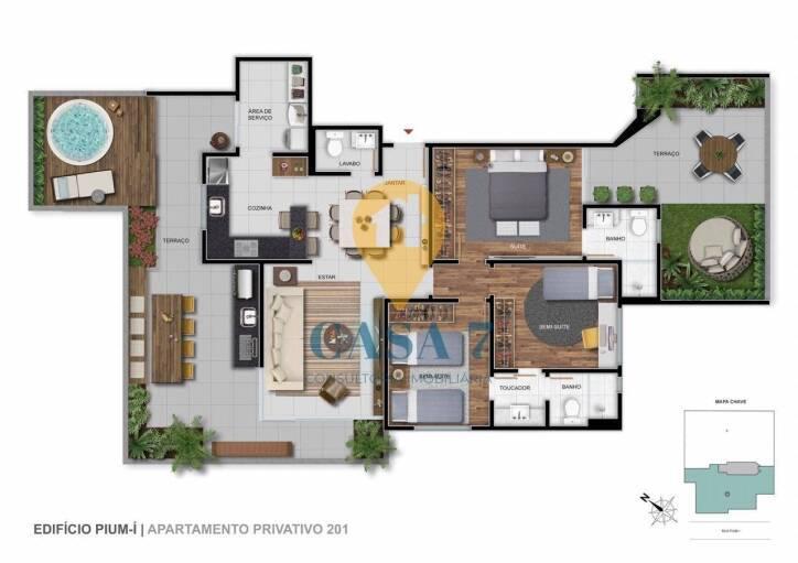 Apartamento, Cruzeiro, 3 Quartos, 0 Vaga, 1 Suíte