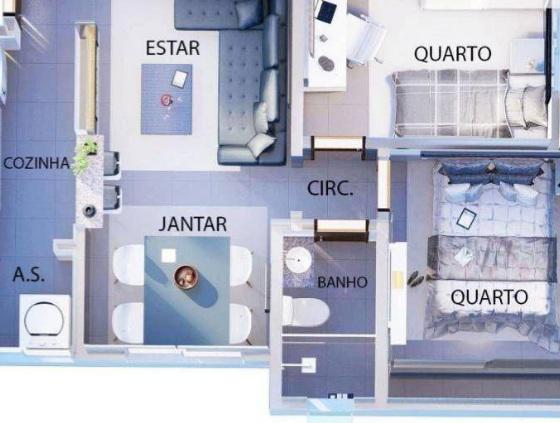 Apartamento, Minaslândia (p Maio), 2 Quartos, 2 Vagas