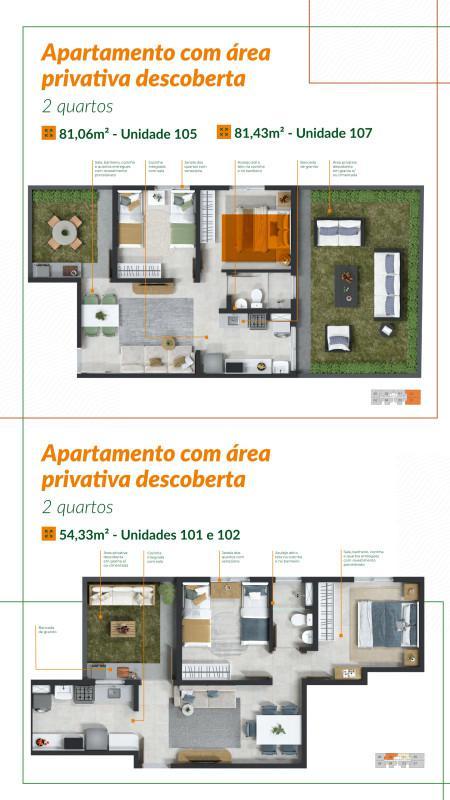 Apartamento, Planalto, 2 Quartos, 1 Vaga