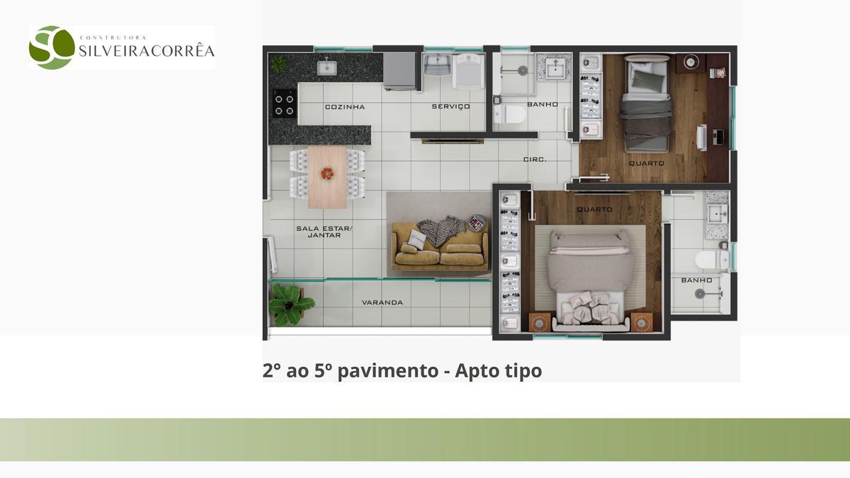 Apartamento, Ana Lúcia, 2 Quartos, 1 Vaga, 1 Suíte