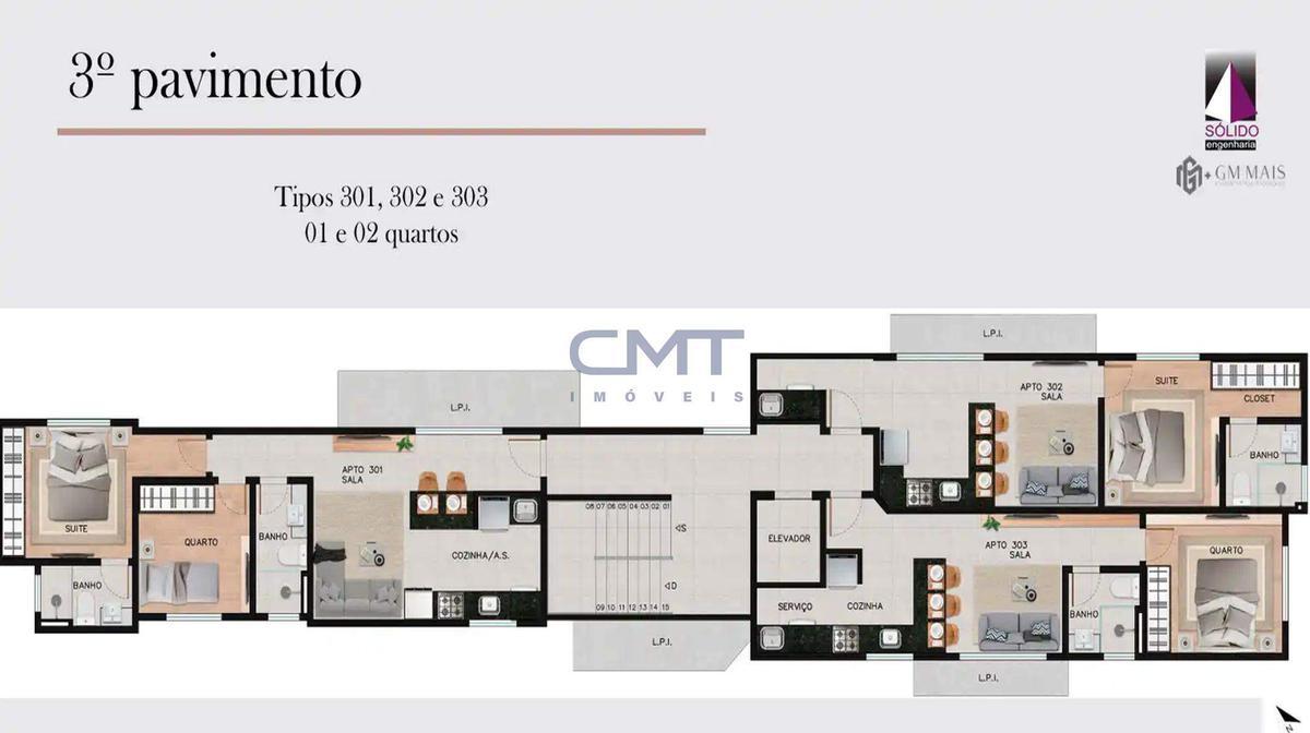 Apartamento, Cruzeiro, 1 Quarto, 1 Vaga
