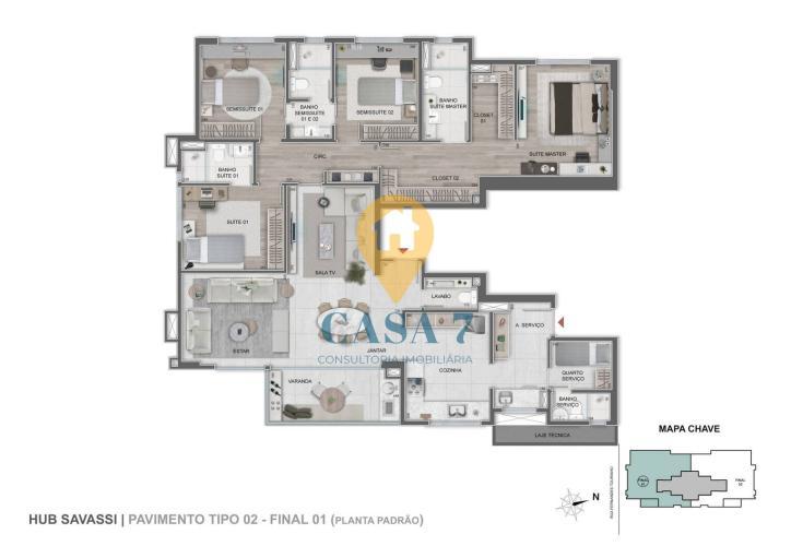 Apartamento, Savassi, 3 Quartos, 0 Vaga, 3 Suítes