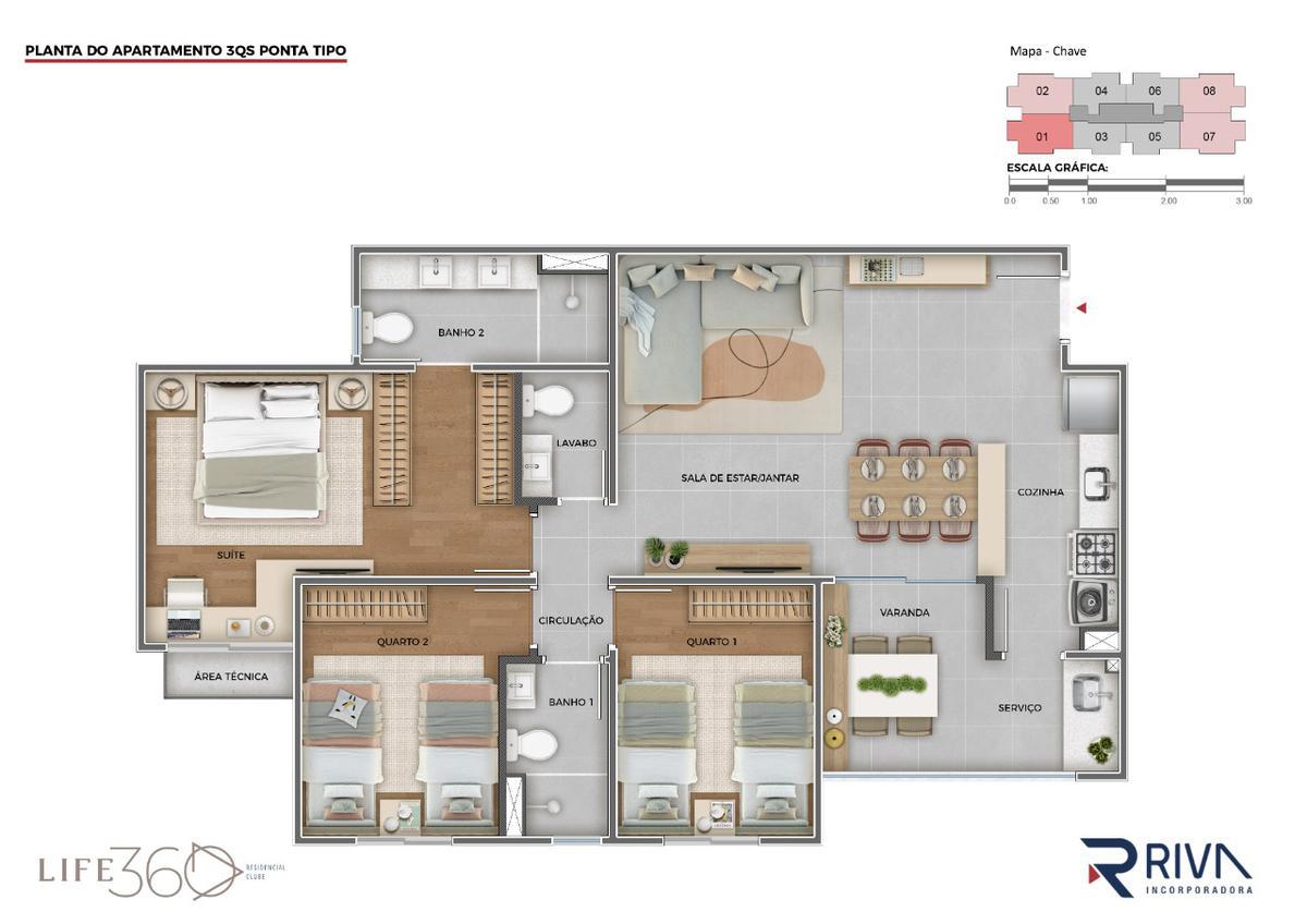 Apartamento, Palmares, 3 Quartos, 2 Vagas, 1 Suíte