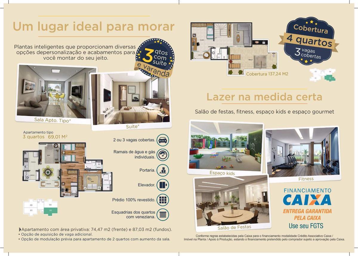 Apartamento, Jardim Riacho das Pedras, 3 Quartos, 2 Vagas, 1 Suíte