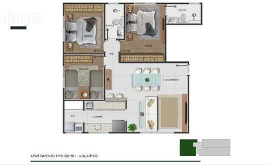 Apartamento, Funcionários, 3 Quartos, 2 Vagas, 1 Suíte