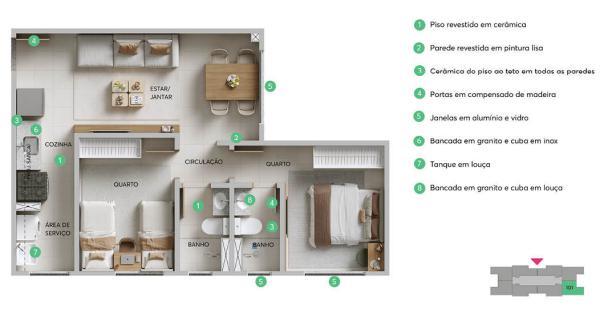 Apartamento, Estrela do Oriente, 2 Quartos, 1 Vaga, 1 Suíte