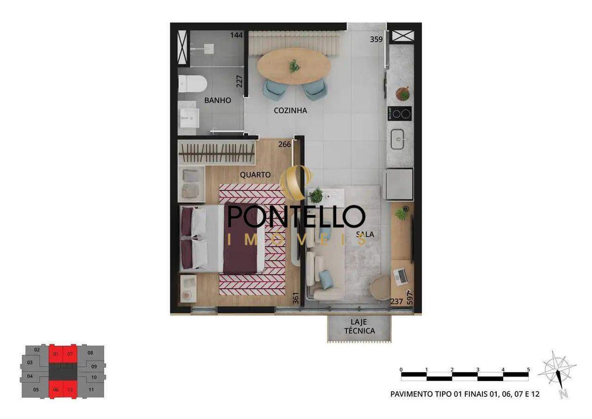 Apartamento, Savassi, 1 Quarto, 0 Vaga