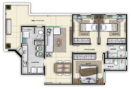 Apartamento, Nova Floresta, 3 Quartos, 2 Vagas, 1 Suíte