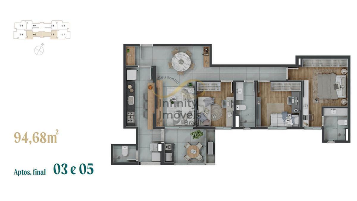Apartamento, Serra do Curral Del Rey, 4 Quartos
