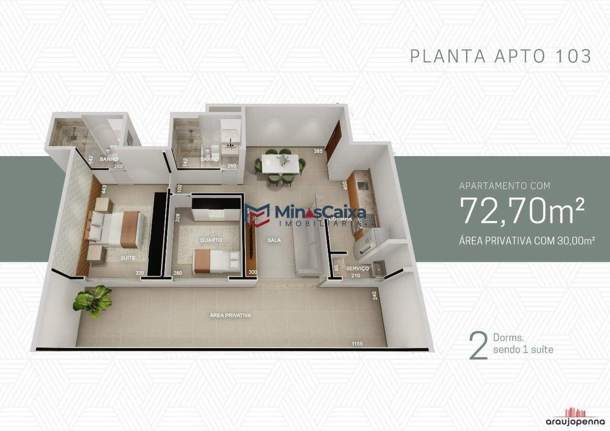 Apartamento, Vila dos Técnicos, 2 Quartos, 1 Vaga, 1 Suíte