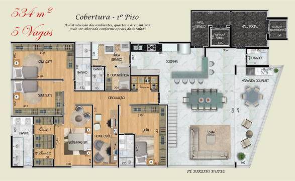 Cobertura, Santa Lúcia, 5 Quartos, 5 Vagas