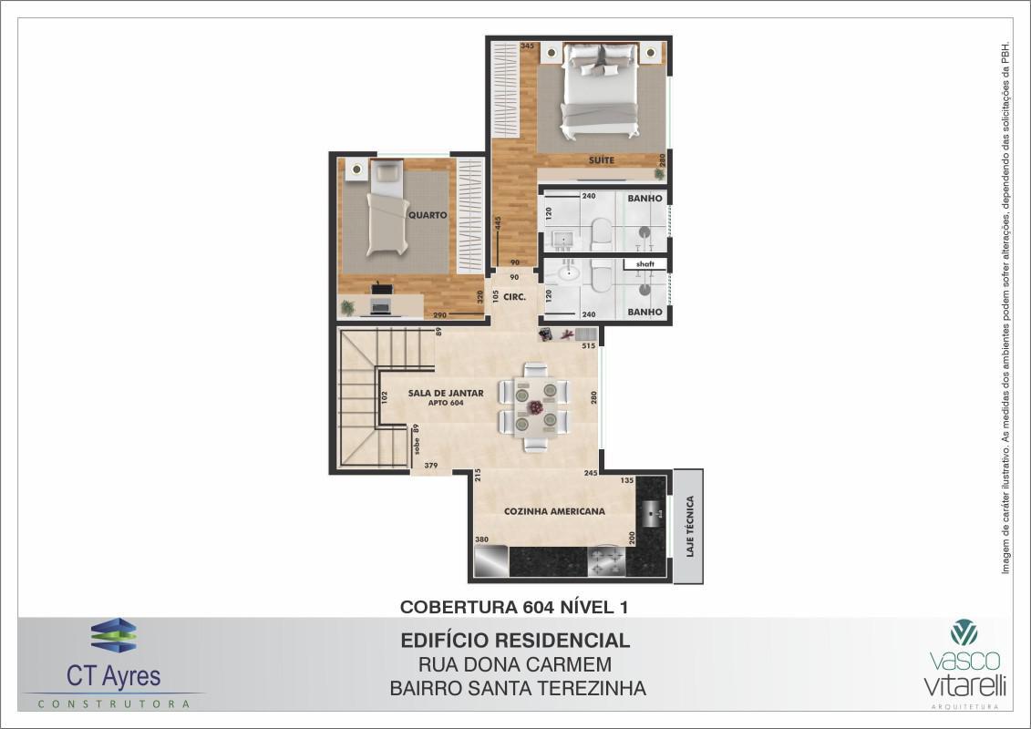 Apartamento, Santa Terezinha, 2 Quartos, 2 Vagas, 1 Suíte