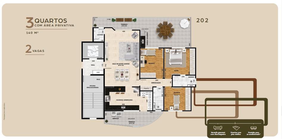 Apartamento, Santa Lúcia, 3 Quartos, 2 Vagas, 1 Suíte