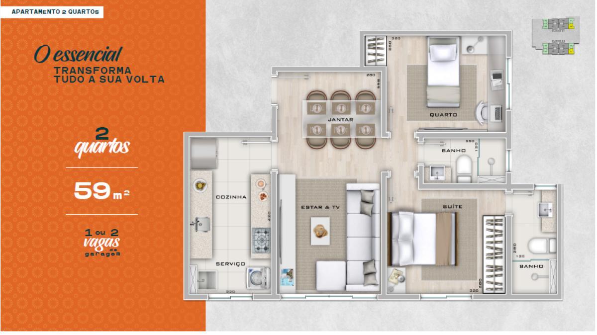 Apartamento, São Lucas, 2 Quartos, 1 Vaga, 1 Suíte