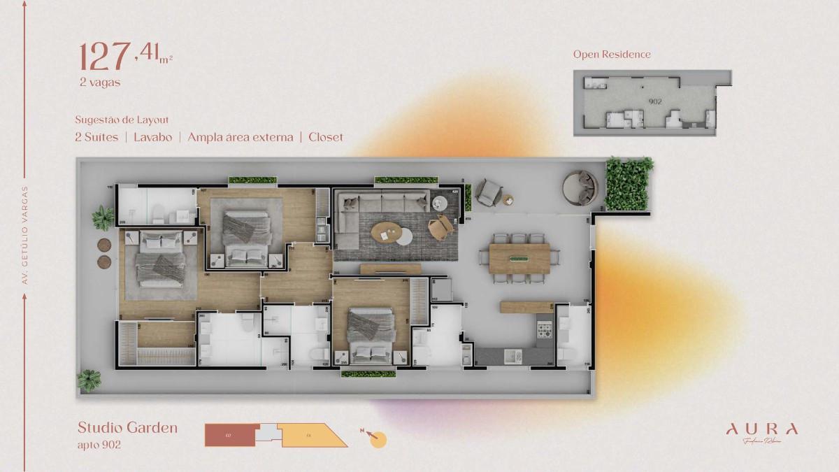 Apartamento, Funcionários, 2 Quartos, 1 Vaga, 1 Suíte