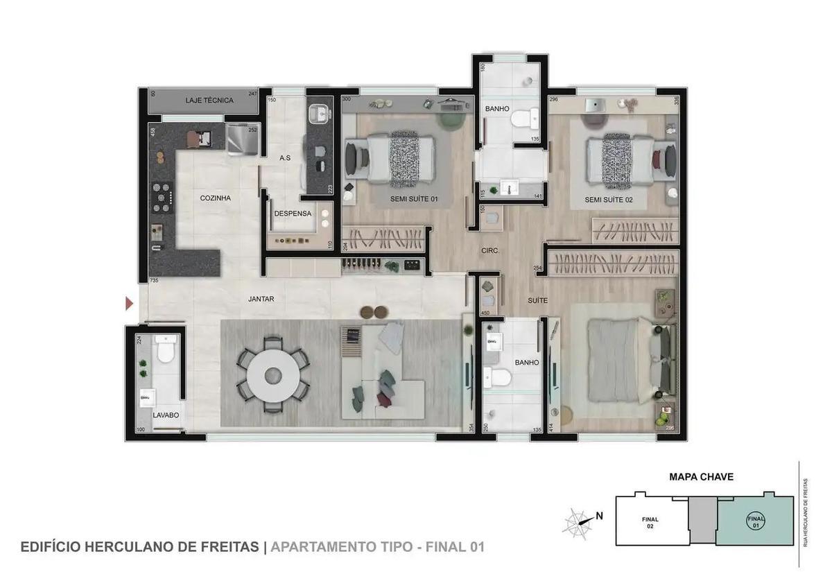 Apartamento, Gutierrez, 3 Quartos, 2 Vagas, 2 Suítes