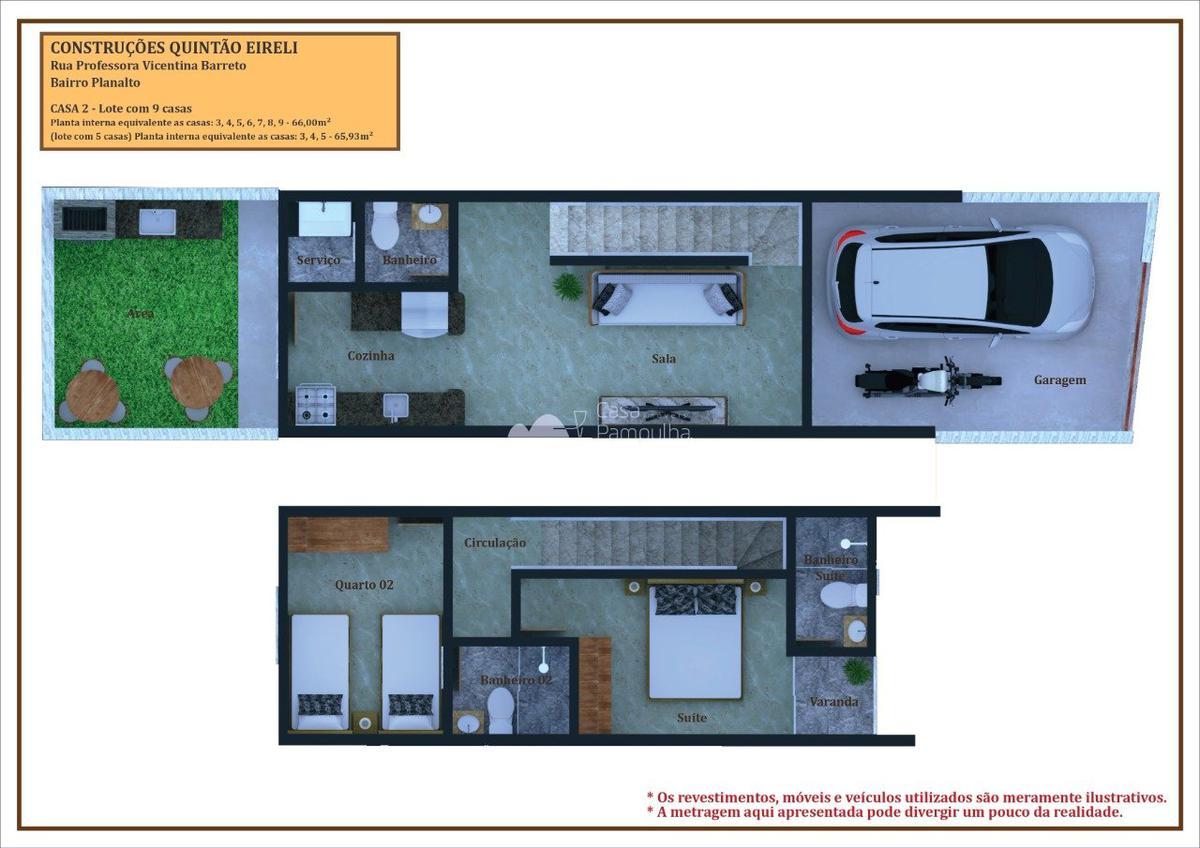 Casa, Planalto, 2 Quartos, 1 Vaga, 1 Suíte