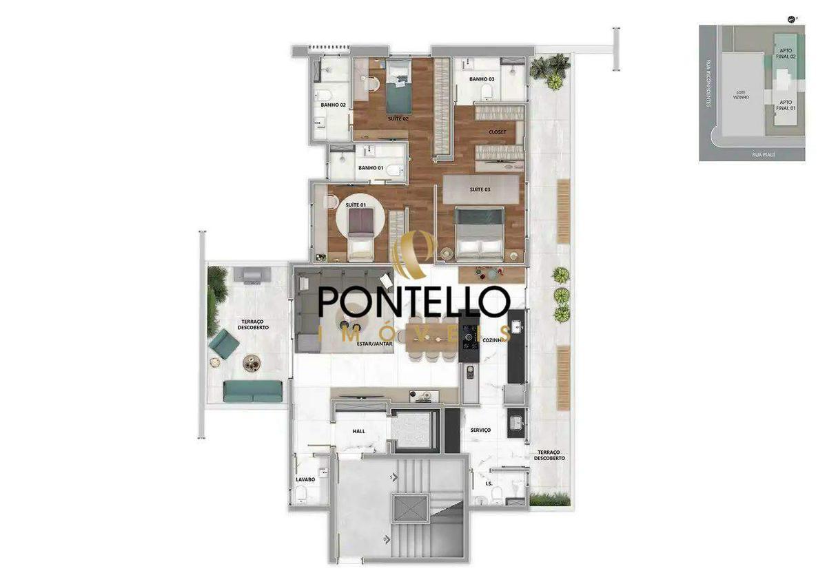 Cobertura, Savassi, 2 Quartos, 2 Vagas, 2 Suítes