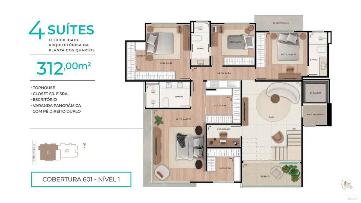 Apartamento, Ouro Preto, 4 Quartos, 4 Vagas, 1 Suíte