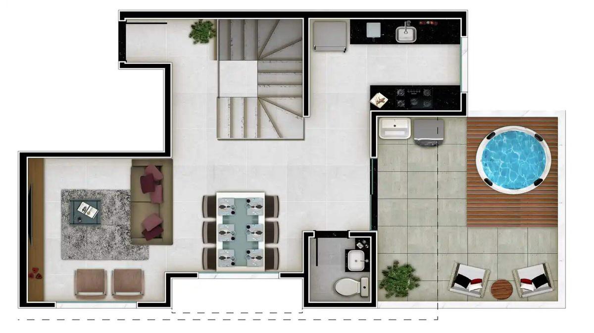 Cobertura, Alto Caiçaras, 3 Quartos, 2 Vagas, 1 Suíte