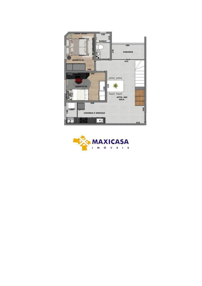 Apartamento, Indaiá, 2 Quartos, 1 Vaga