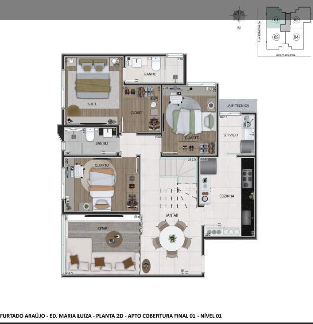 Cobertura, Prado, 4 Quartos, 3 Vagas, 2 Suítes