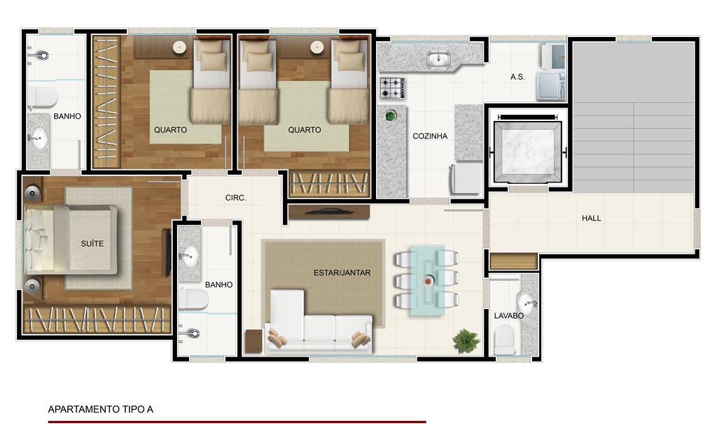 Apartamento, Floresta, 3 Quartos, 2 Vagas, 1 Suíte