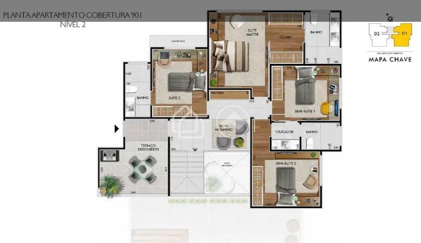 Apartamento, Castelo, 4 Quartos, 2 Vagas, 4 Suítes