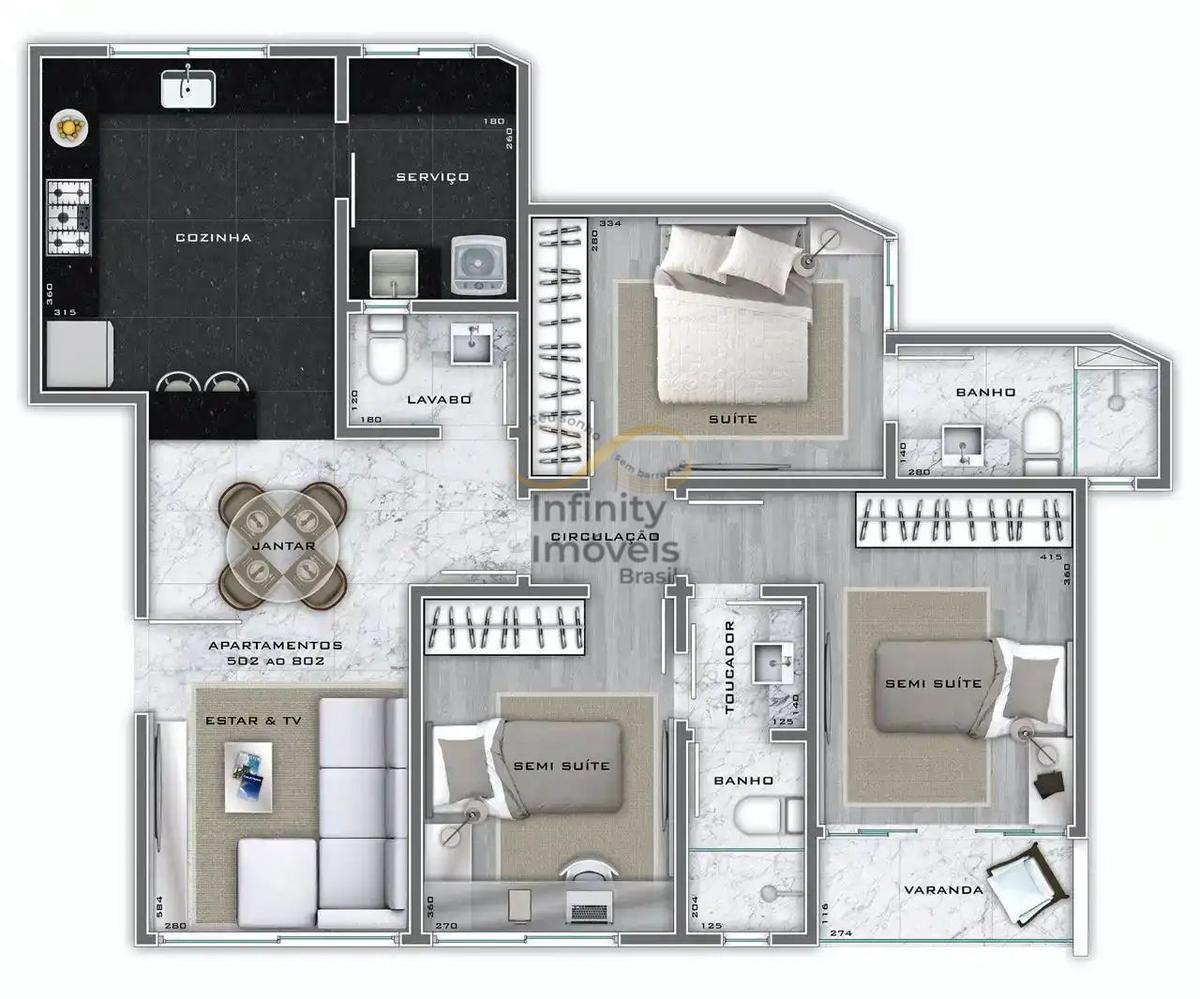 Apartamento, Lourdes, 2 Quartos