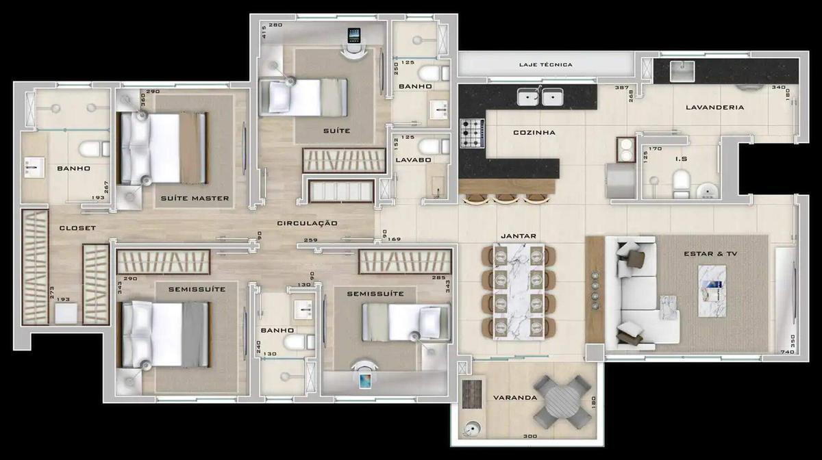 Apartamento, Cruzeiro, 4 Quartos, 3 Vagas, 2 Suítes
