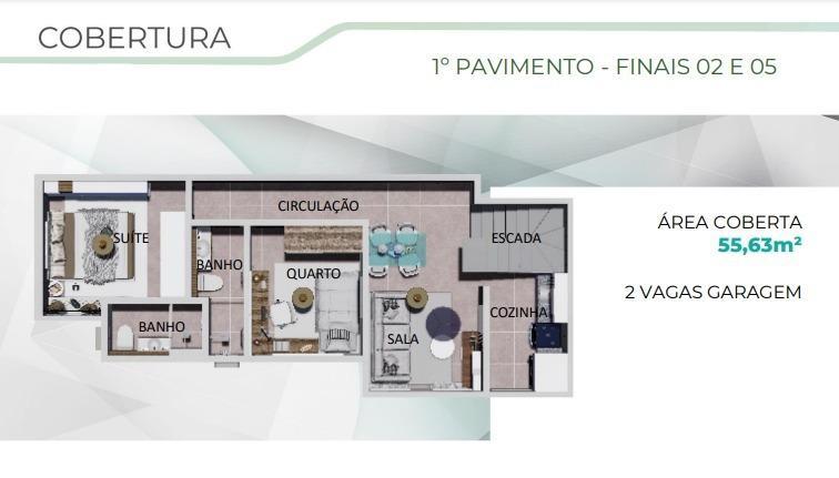 Cobertura, Santa Mônica, 3 Quartos, 2 Vagas, 1 Suíte