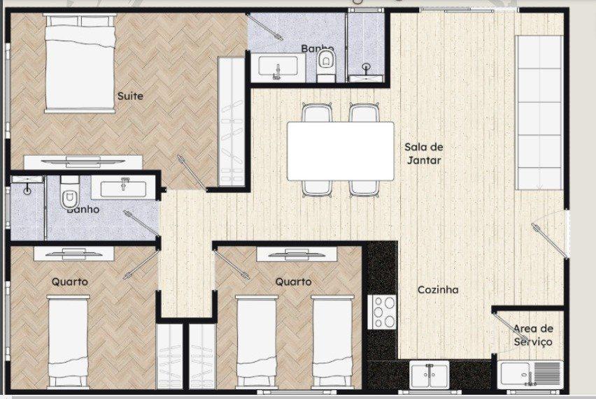 Cobertura, Santa Cruz, 4 Quartos, 2 Vagas, 1 Suíte