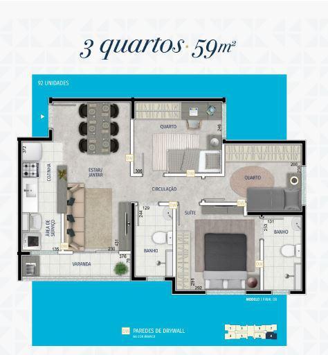 Apartamento, Estoril, 3 Quartos, 1 Vaga, 1 Suíte