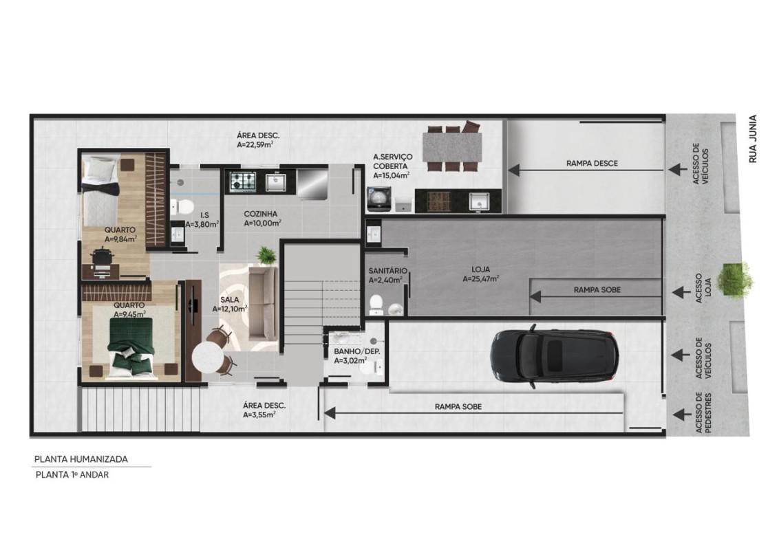 Apartamento, Palmeiras, 2 Quartos, 1 Vaga