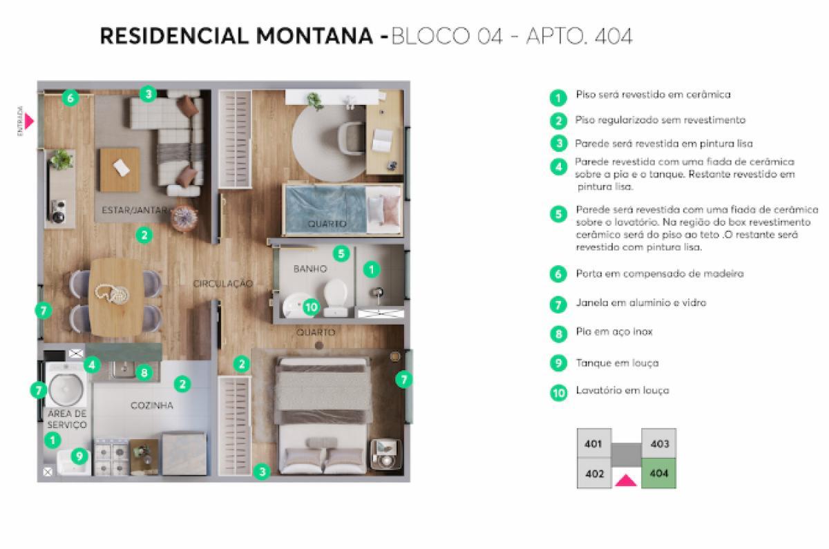 Apartamento, Vila Clóris, 2 Quartos, 1 Vaga