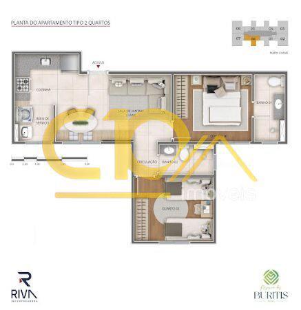 Apartamento, Palmeiras, 2 Quartos, 1 Vaga, 1 Suíte
